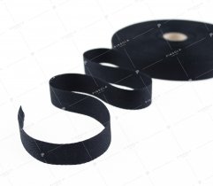 Cotton tape, black herringbone, 20 mm (183) 