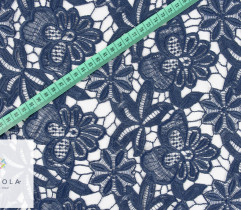 Lace - guipure, navy  2,7Lm+1,8Lm