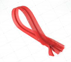 Nahtverdeckter Spiral Reißverschluss 40 cm Nr. 3 - Rot