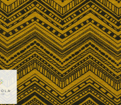 Woven cotton 140 cm gold zigzag 5Lm + 1,8Lm