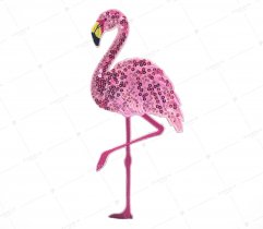 Clothing application sequin flamingo (2918)
