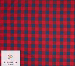 Woven flannel - red-navy