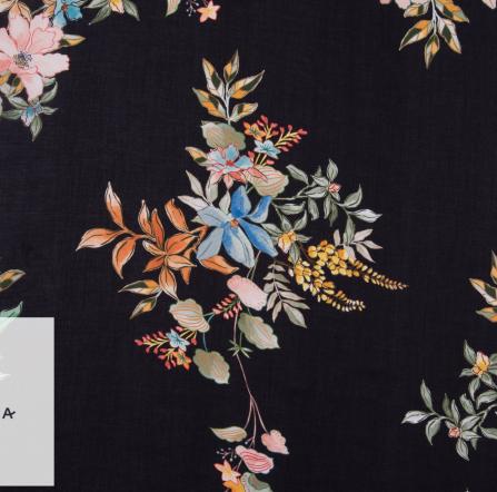 Woven Viscose Fabric – Pastel Bouquets