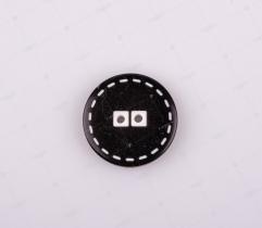 Set of Buttons 25 mm - Black with White Strap 10 pcs.