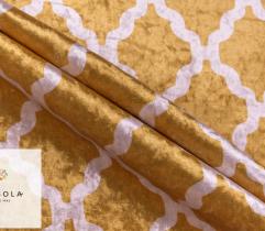Polsterstoff Jersey Velour Schimmer - goldenes Muster