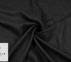 Woven Linen Fabric - Black