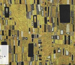 Woven Fabric for Curtains Panama - Golden Mosaic Gustav Klimt 