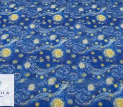 Tkanina na Zasłony Panama - Gwiaździsta Noc Van Gogh