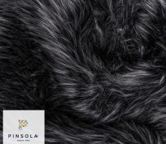 Faux fur hair 50/90 mm - Black with grey