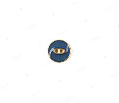 Dekoknopf 10 mm – Gold - Marineblau