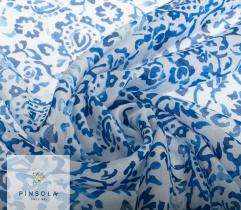 Viscose fabric - Blue flowers