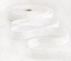 Fischgrät-Gurtband 20 mm - Weiß 